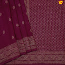 Dark Magenta With Floral Motifs Copper Zari Khadi Banarasi Tussar Silk Saree - Thenianantham