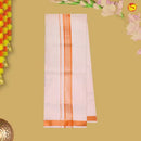 Copper Colour Readymade Shirt And Matching Border Dhoti Set for Men