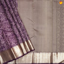 Dark Purple With Floral Motifs Gold Zari Border Pure Kanjivaram Wedding Silk Saree - Thenianantham