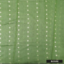 GREEN WITH WHITE  LINEN JACQUARD  SAREES