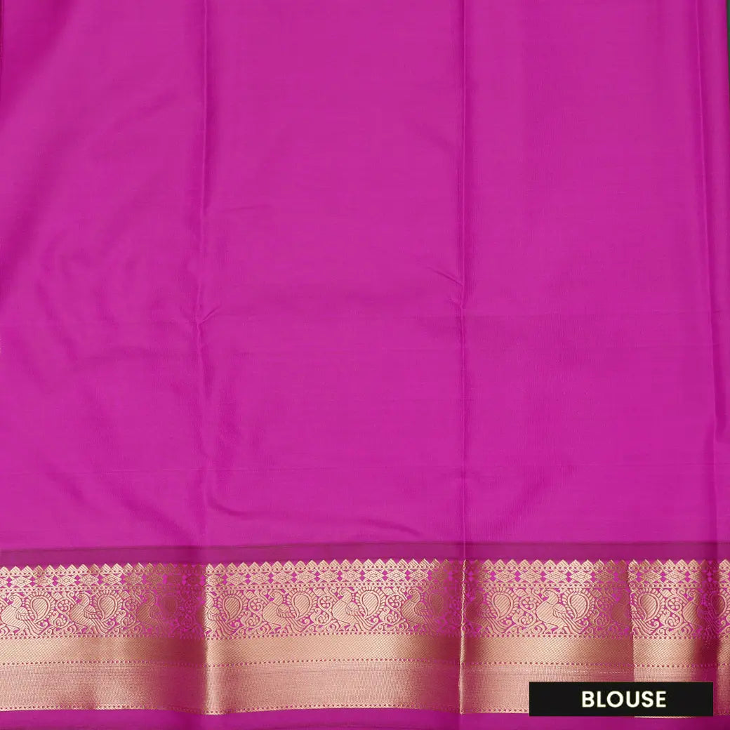 Green and Magenta Soft Silk Saree