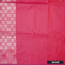 Green with Coral Red Soft Silk