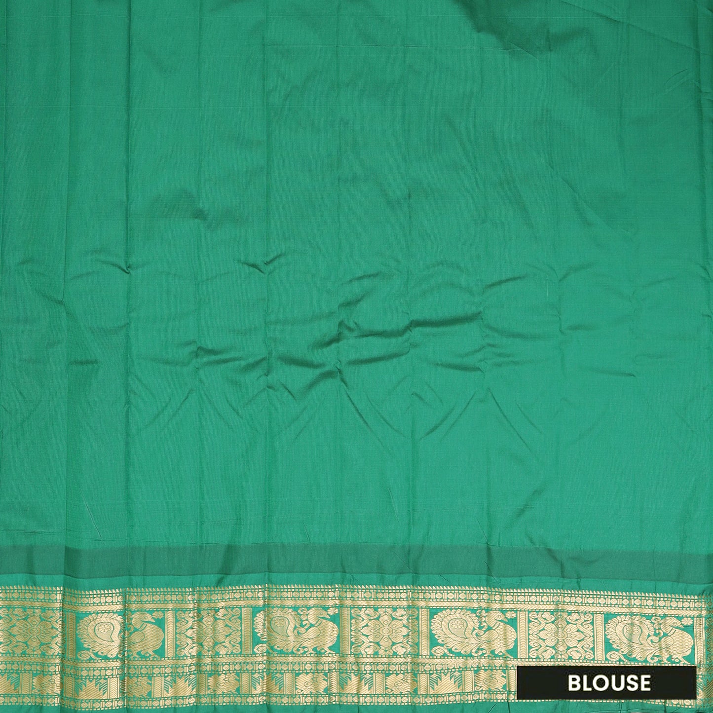 Peach with Green Gadwal silk saree