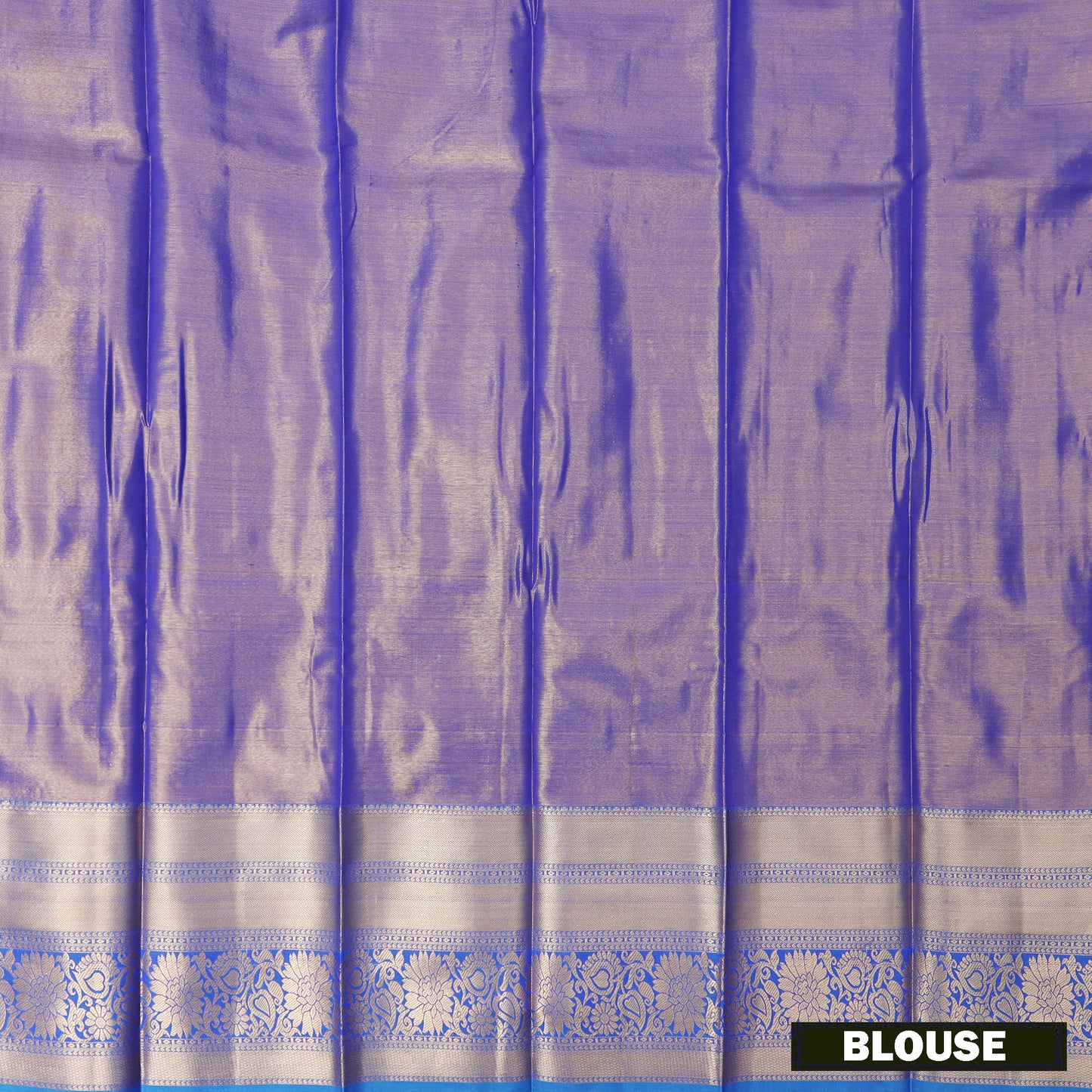 Purple With Blue Floral Design Tissue Silk Saree