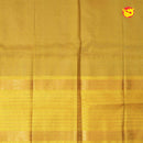 Lavender and Lemon Yellow With Gold Zari Checked Floral Buttas Pure Silk Cotton Saree