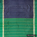 Navy Blue With  Green Border Arani Silk Saree