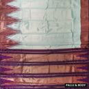 Baby Aqua with Purple Gopuram Semi Silk saree