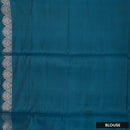 Dark magenta with peacock blue soft silk saree