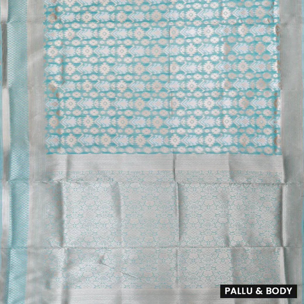 Sea Blue Fancy Weaving Saree