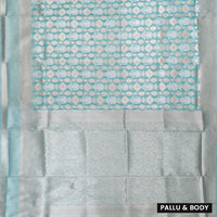 Sea Blue Fancy Weaving Saree