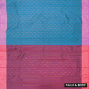 Medium Blue with Pink Arani Silk Saree