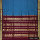 Peacock Blue With Maroon Premium Quality Kalyani Cotton Saree
