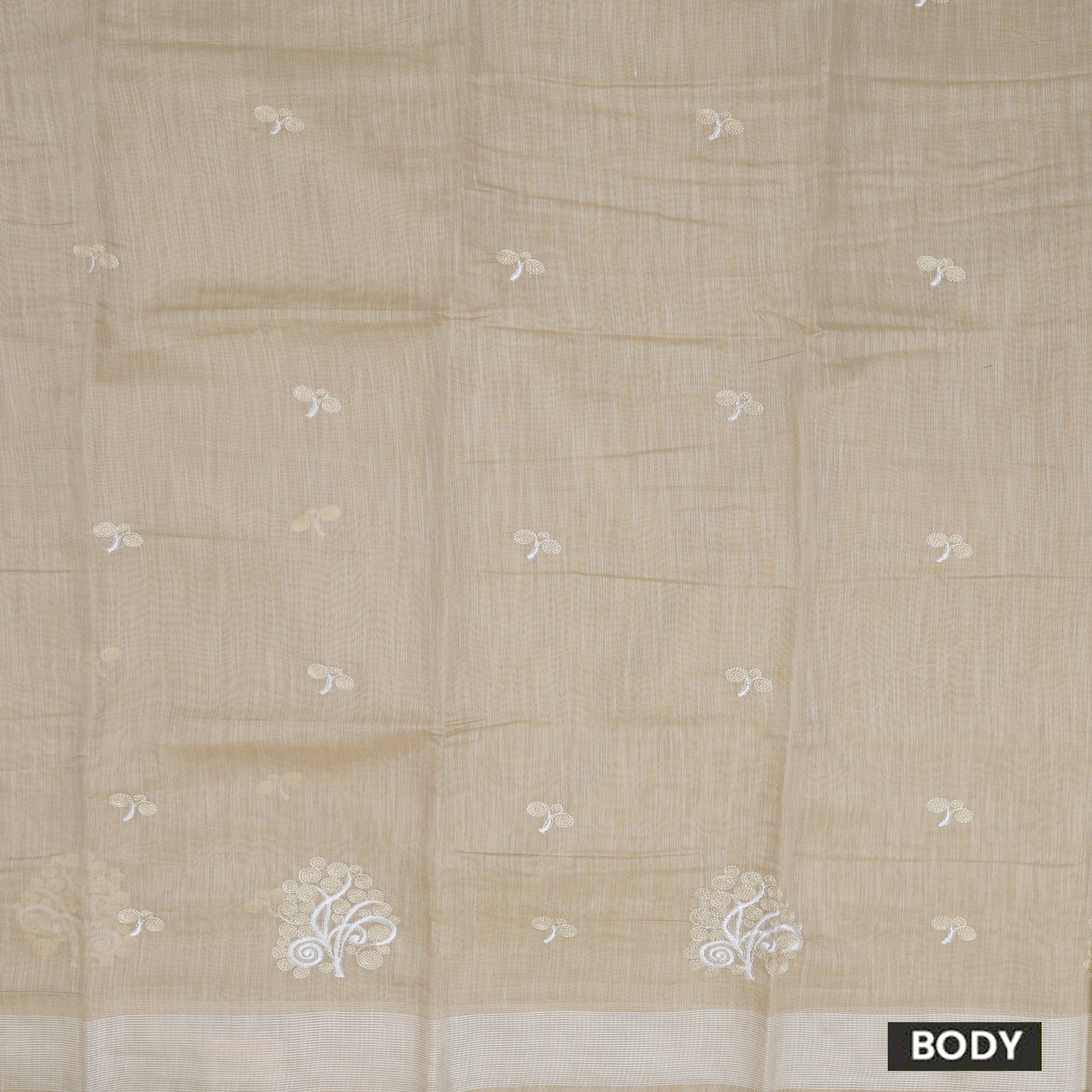 Sandal Color Linen Cotton Saree