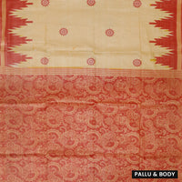 Sandal with Red Tissue Silk Saree