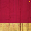 Crimson Red Jacquard Gold Zari Floral Design Pure Kanjivaram Subhalaya Wedding Silk Saree - Thenianantham