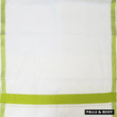 Southloom Exclusive Onam Kerala Traditional  green Border off white  Cotton Saree (Matching Plain Blouse Included)