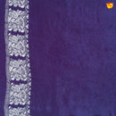 Dark Purple With Floral Motifs Silver Zari Khadi Banarasi Silk Saree - Thenianantham