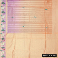 PURPLE Semi Burberry Silk Saree