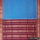Sky Blue With Maroon Premium Quality Kalyani Cotton Saree