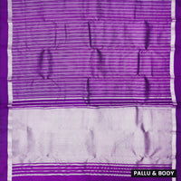 Purple Yuvana Gold Zari Border  Semi Soft Silk Saree