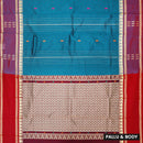 Blue With Purple Pure  Cotton Saree