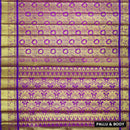 Gold with Purple Border Pure Thirupuvanam Wedding silk saree - Thenianantham