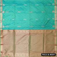 Green With Light Brown Soft Silk Saree