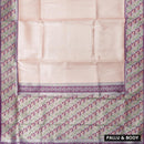 LIGHT PINK WITH PURPLE LITCHI SILK