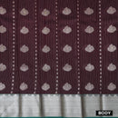 Wine purple With Green  Silk Cotton Saree