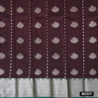 Wine purple With Green  Silk Cotton Saree