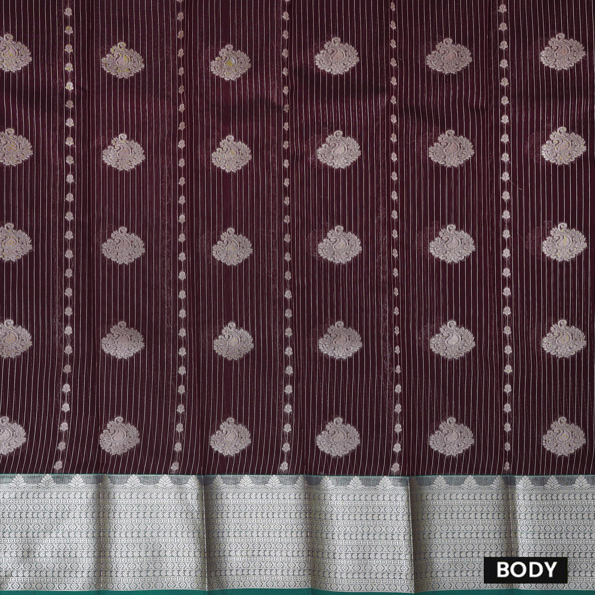 Wine purple With Green  Silk Cotton Saree