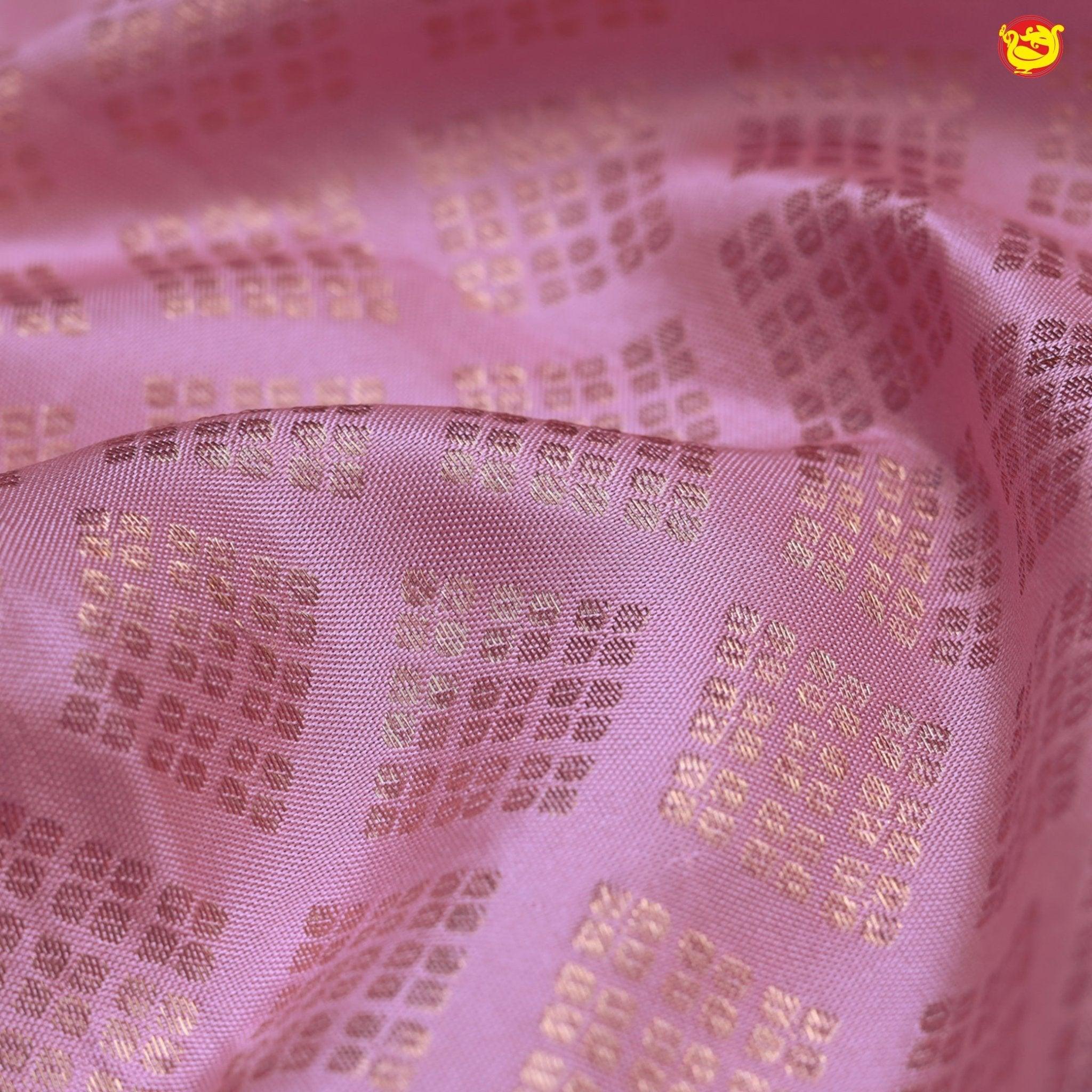 Pink Digital Floral Design Pure Kanjivaram Subhalaya Soft Silk Saree - Thenianantham