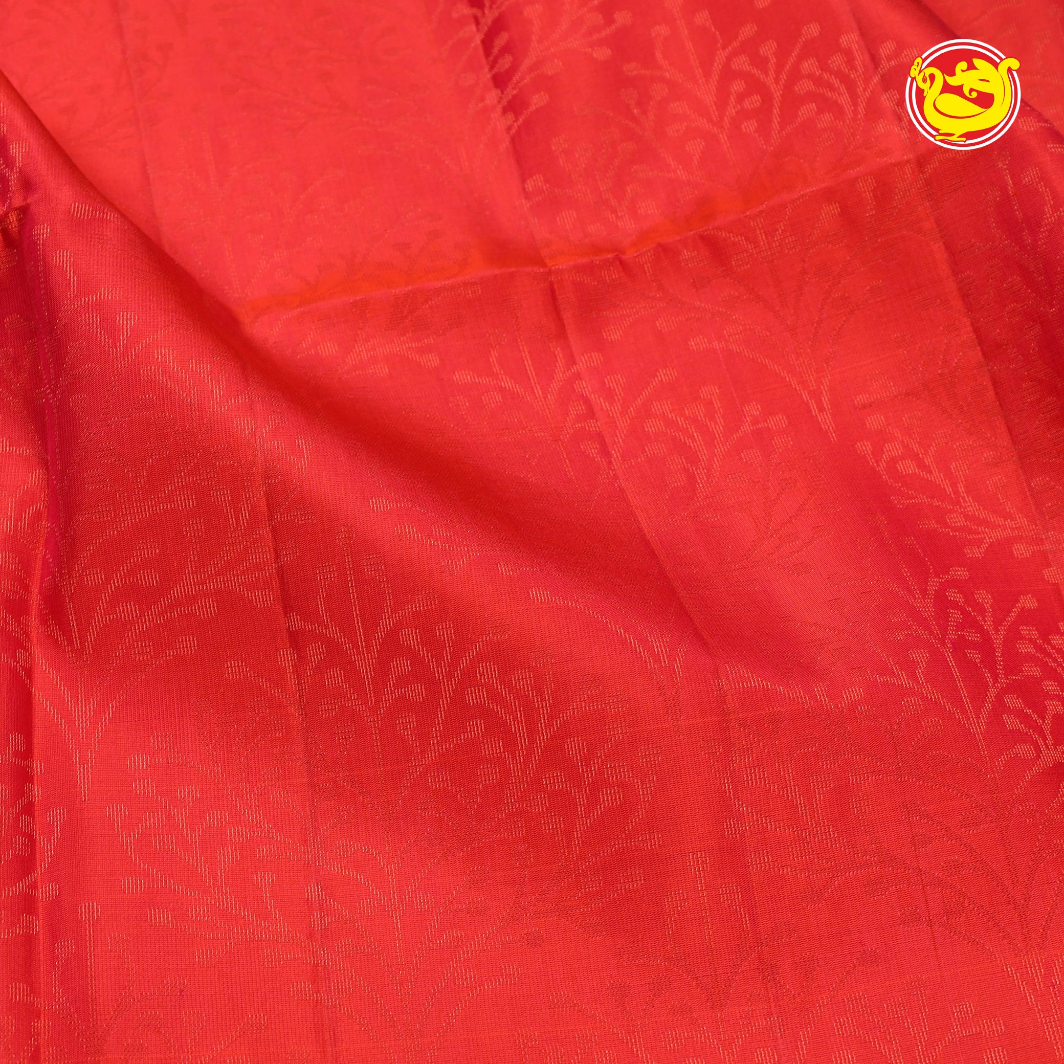 Red with mustard soft silk saree
