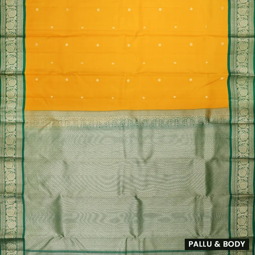 Mango Yellow with Green hamsam silk saree