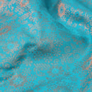 Blue With Pink  Golden Zari Border Wedding Silk Saree