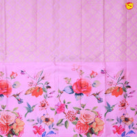 Pink Digital Floral Design Pure Kanjivaram Subhalaya Soft Silk Saree - Thenianantham