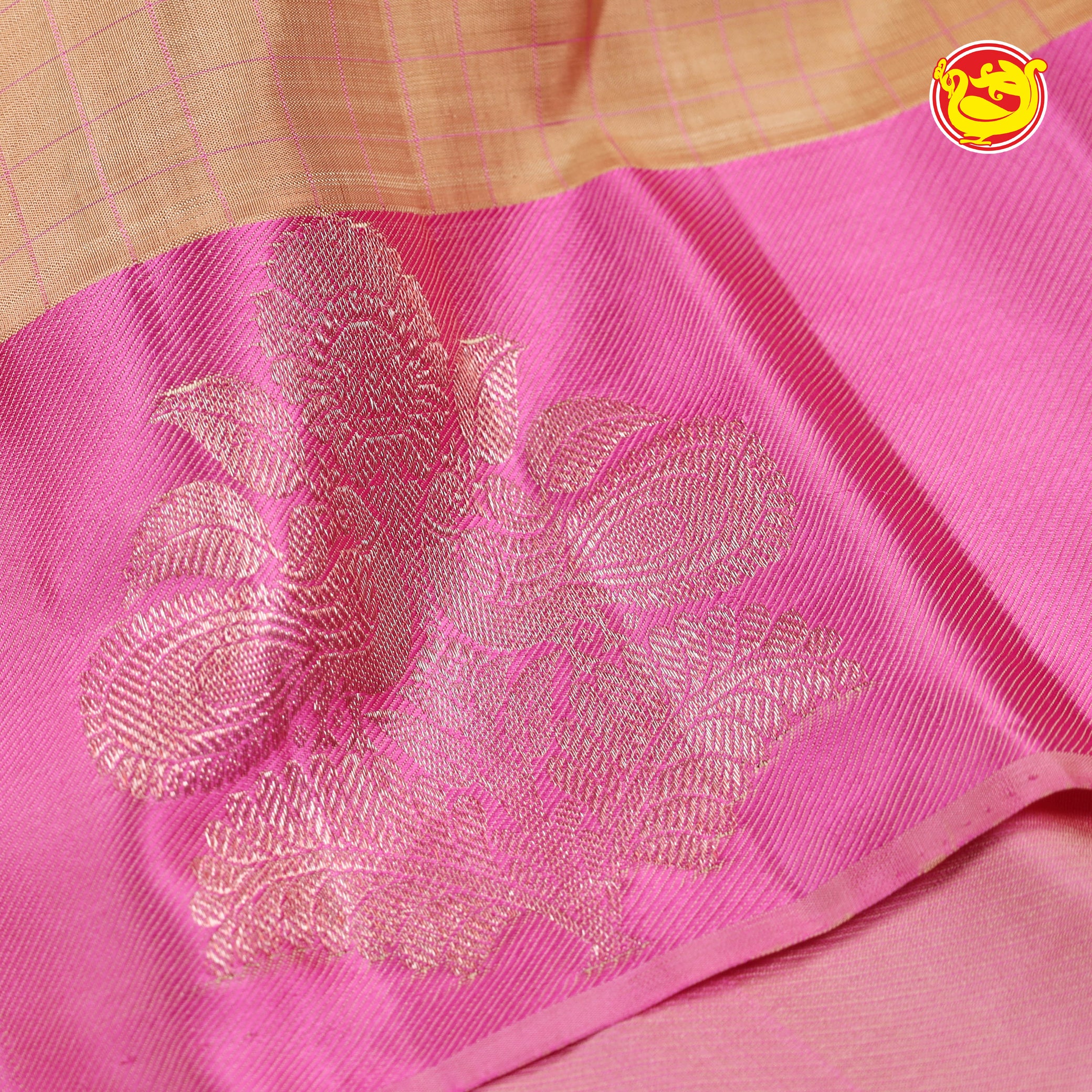 Sandal Soft Silk Sarees With Light Pink Pallu