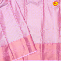 Baby Pink Floral Motifs Tussar Silk Saree