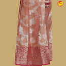 Peach with Pink Branded Ladies Readymade Pattu Pavadai Set