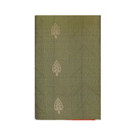 Mossy green with orange soft silk saree