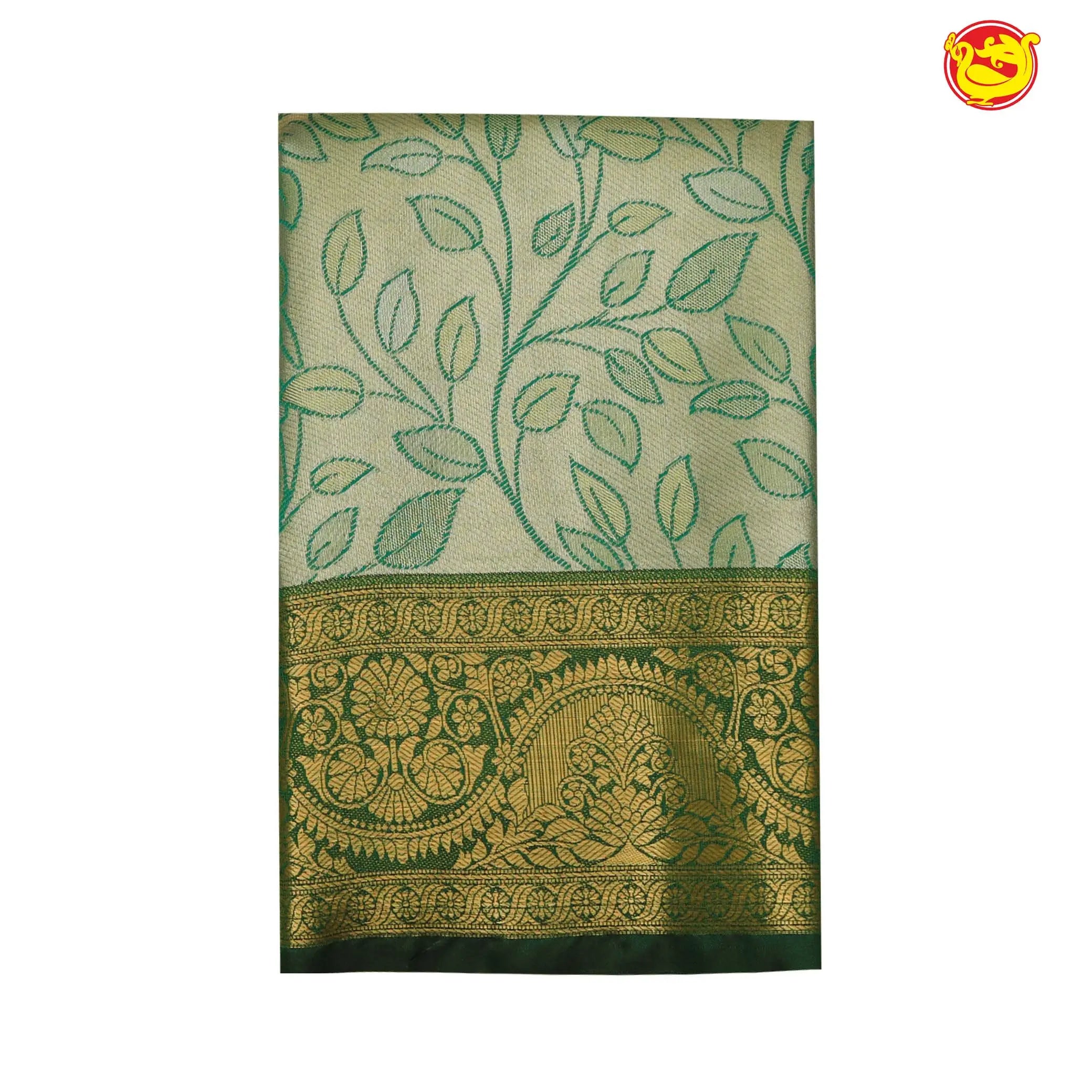 Light green semi bridal silk saree