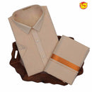 Copper tissue cotton readymade shirt and flexi fit dhoti - Thenianantham