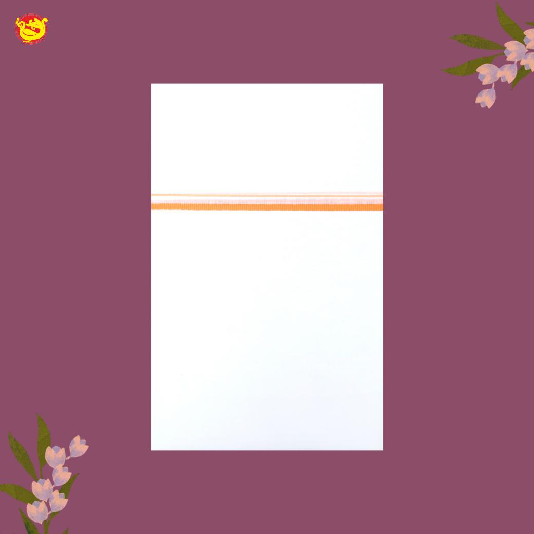 White with ORANGE Border Single Layer Cotton Men’s Dhoti
