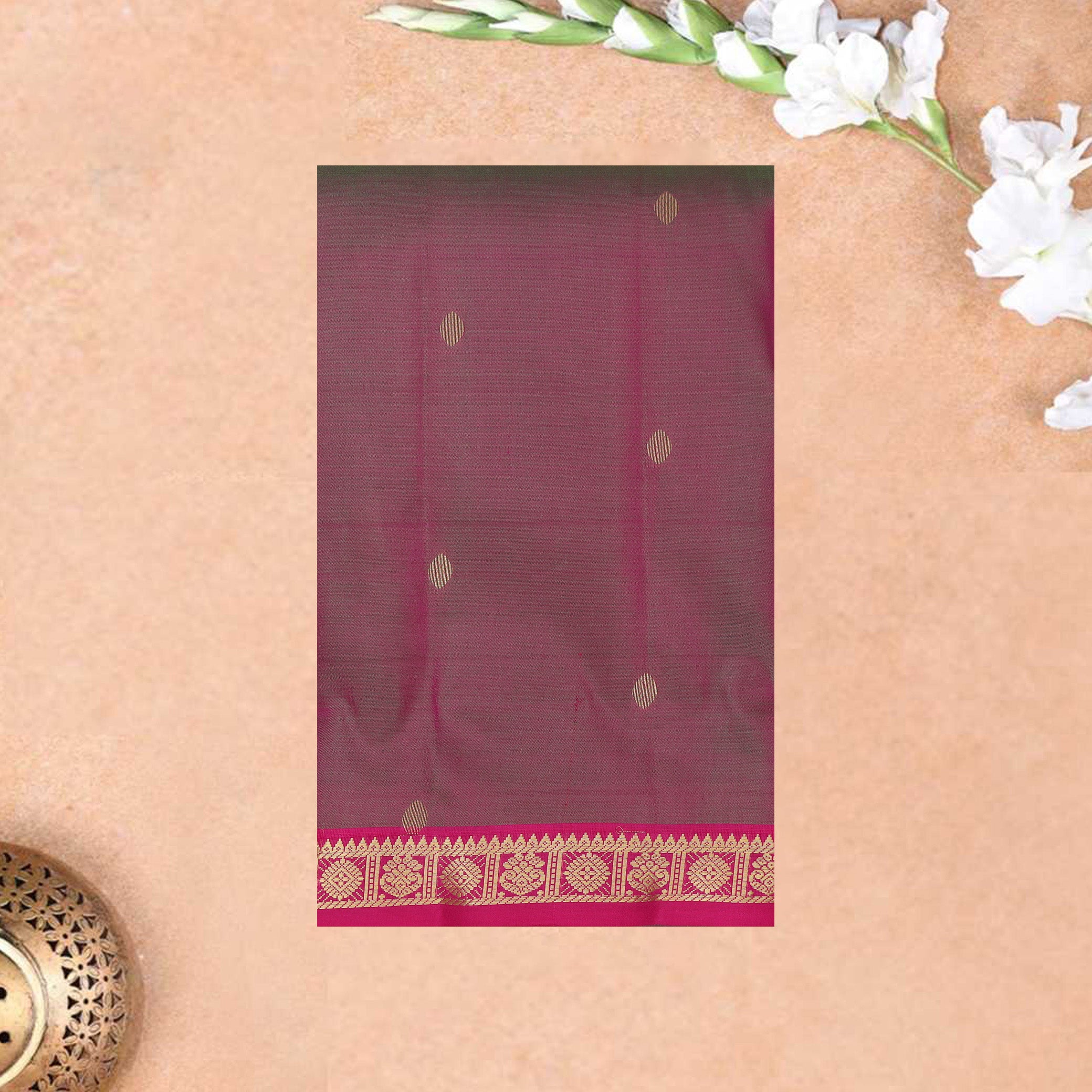 Maroon With Pink Gold Zari Yuvana Semi Soft Silk Saree