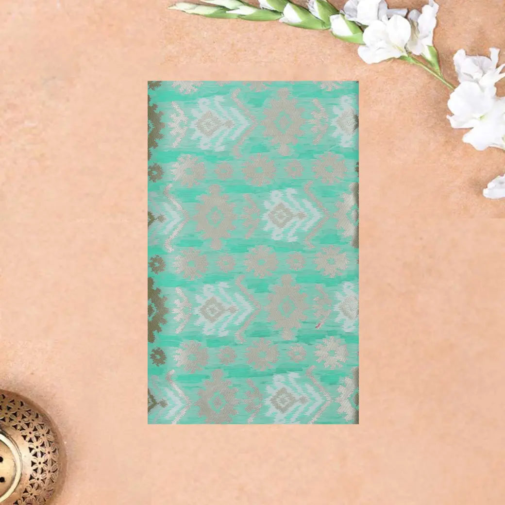 Green Colour Fancy Weaving Saree