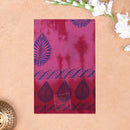 Rani Pink with Red-Purple Sungudi Cotton Saree without Blouse