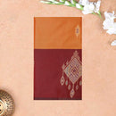 Orange with Dark Red Soft Silk Saree