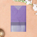 Lavender with  Navy Blue Soft Silk Saree
