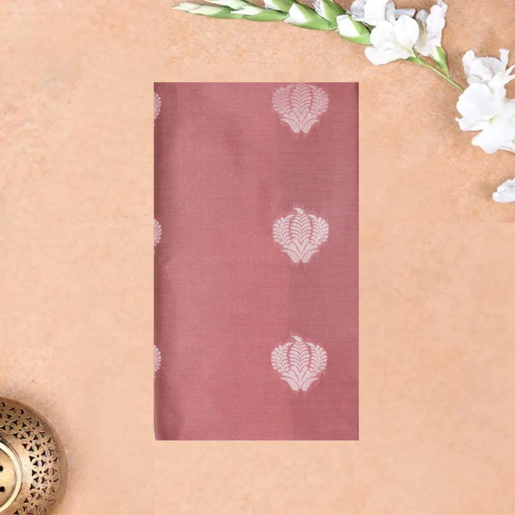 Dusty Rose with Navy Blue Soft Silk Saree