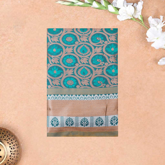 Green Color Art pattu Pavadai Material